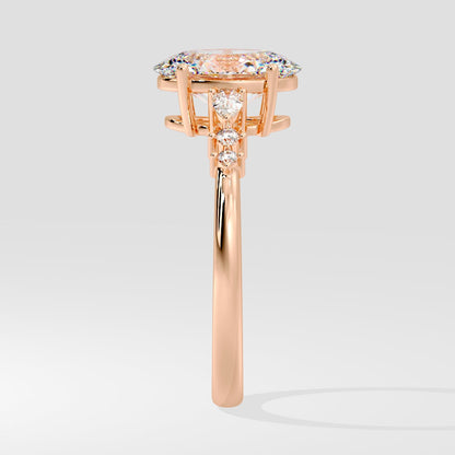 Marquise Shaped Three Stone Lab Grown Diamond Engagement Ring