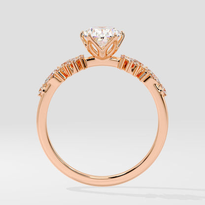 Marquise Shaped Three Stone Lab Grown Diamond Engagement Ring