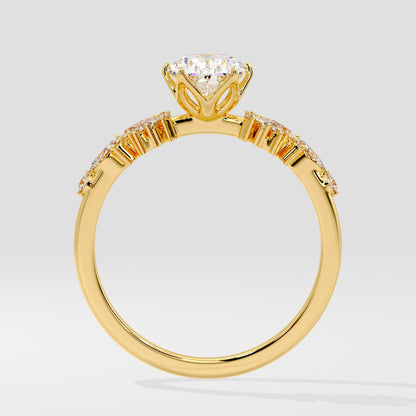 Marquise Shaped Three Stone Lab Grown Diamond Engagement Ring