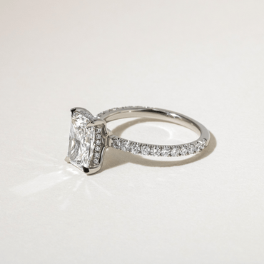 Marquise Shaped Three Stone Lab Grown Diamond Engagement Ring