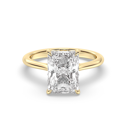 Marquise Shaped Three Stone Lab Grown Diamond Engagement Ring