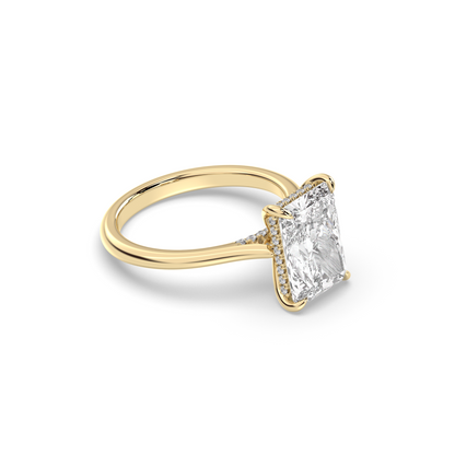 Marquise Shaped Three Stone Lab Grown Diamond Engagement Ring