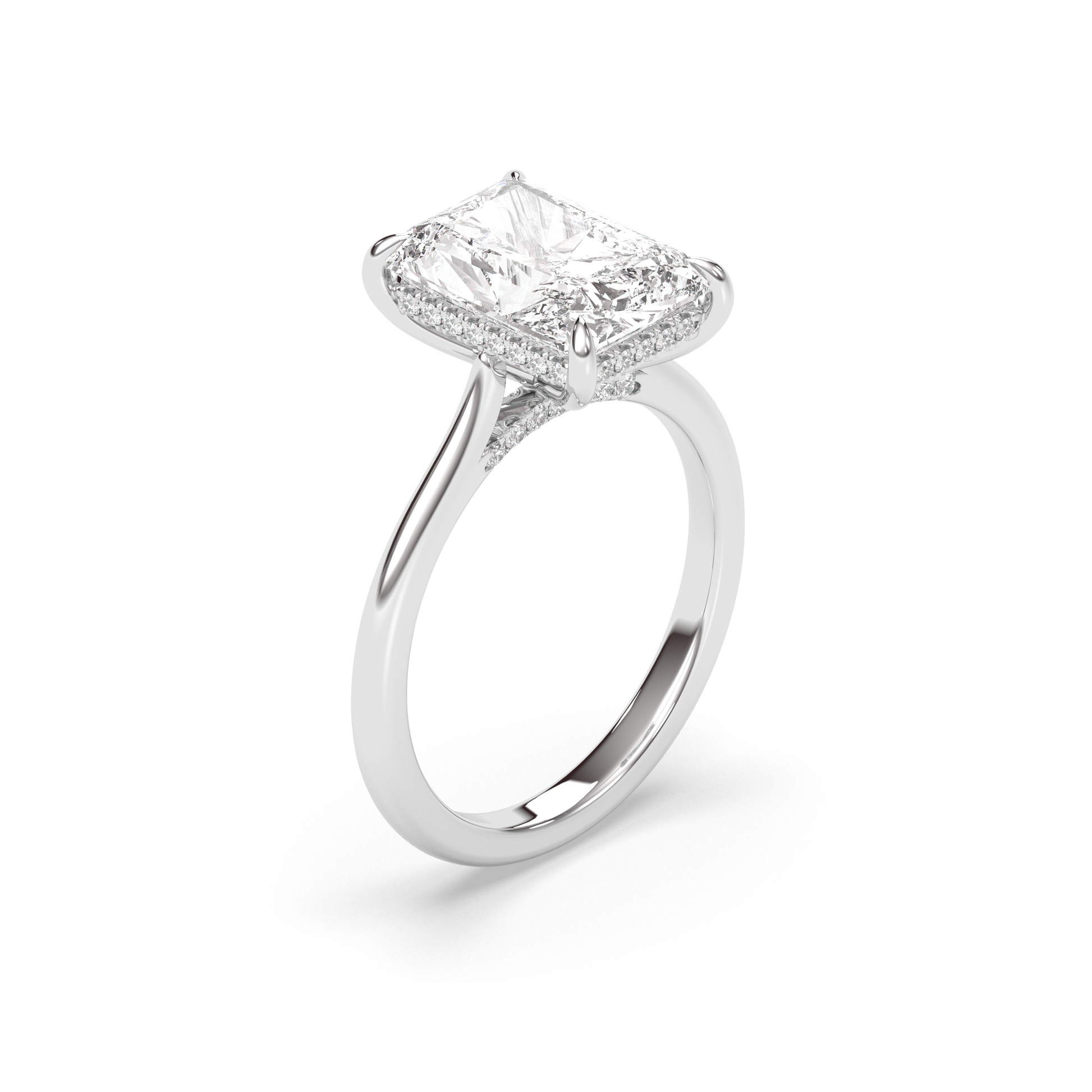 Marquise Shaped Three Stone Lab Grown Diamond Engagement Ring