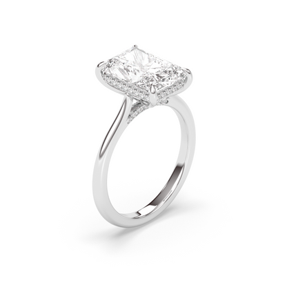 Marquise Shaped Three Stone Lab Grown Diamond Engagement Ring