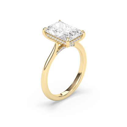 Marquise Shaped Three Stone Lab Grown Diamond Engagement Ring
