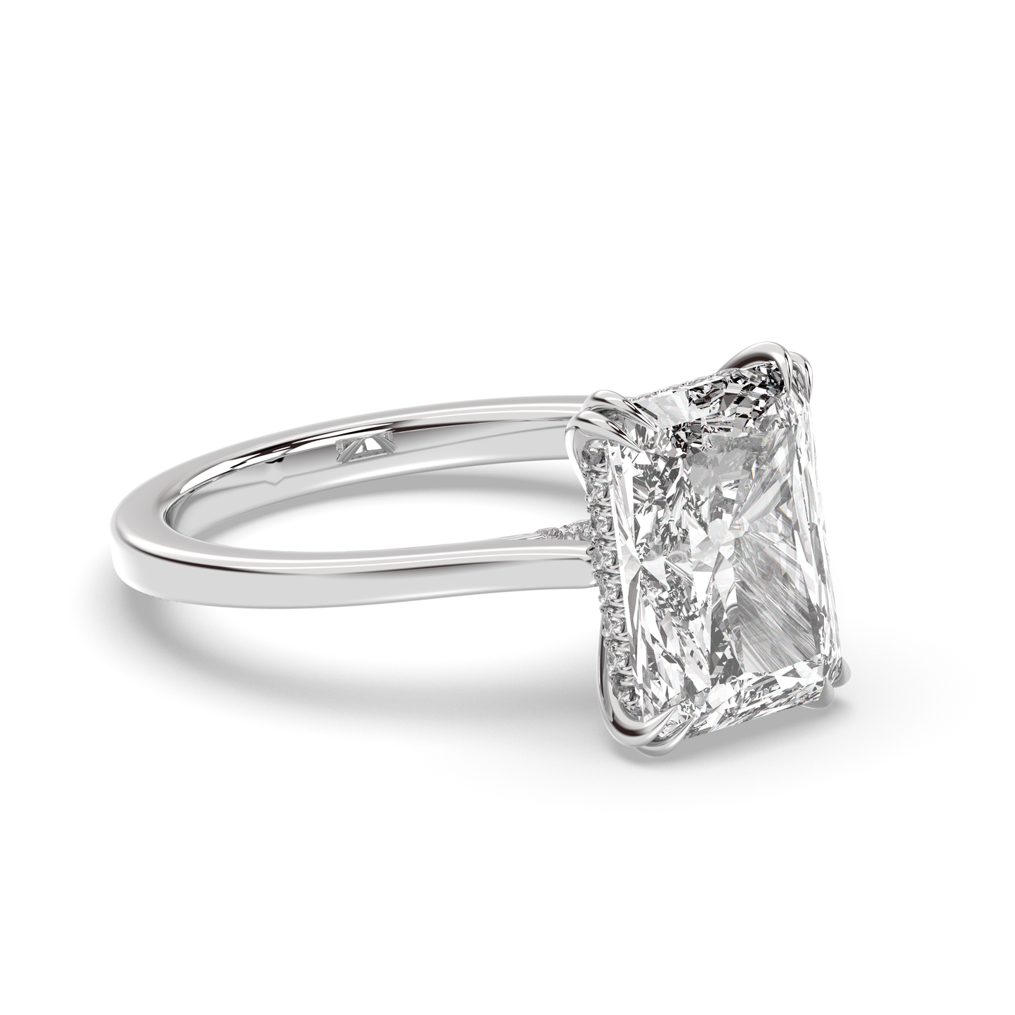 Marquise Shaped Three Stone Lab Grown Diamond Engagement Ring
