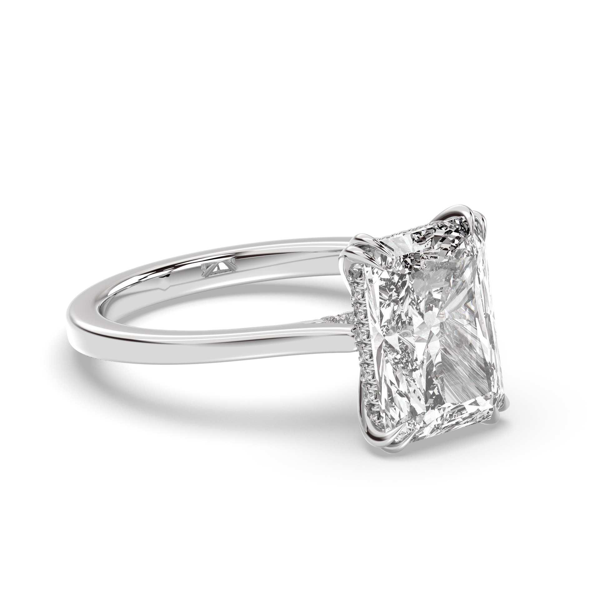 Marquise Shaped Three Stone Lab Grown Diamond Engagement Ring