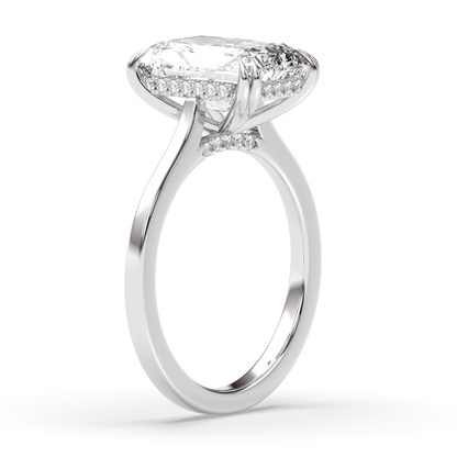Marquise Shaped Three Stone Lab Grown Diamond Engagement Ring