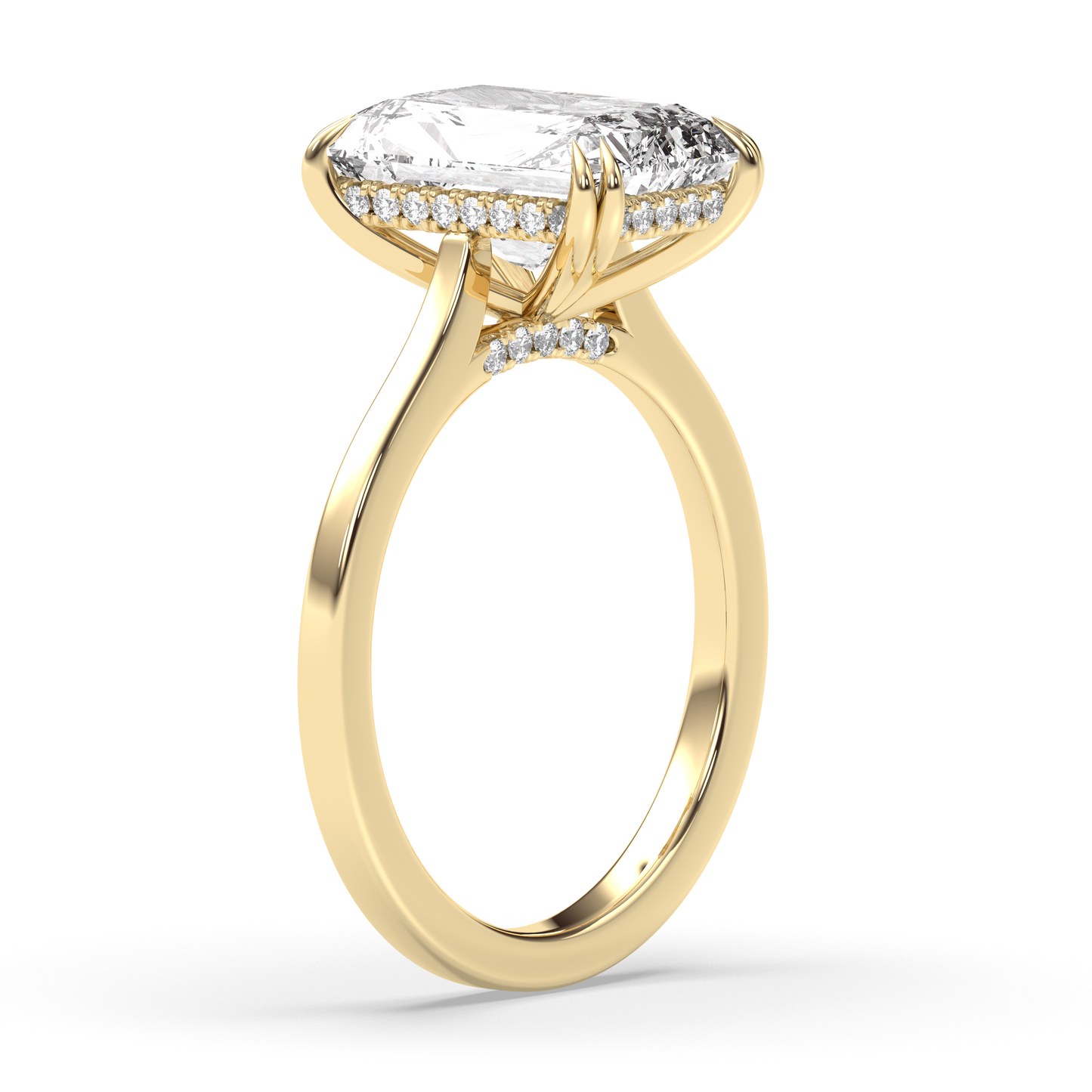 Marquise Shaped Three Stone Lab Grown Diamond Engagement Ring