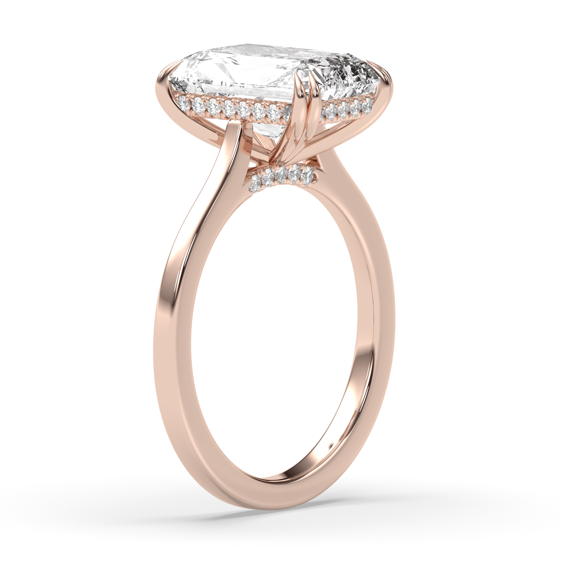 Marquise Shaped Three Stone Lab Grown Diamond Engagement Ring