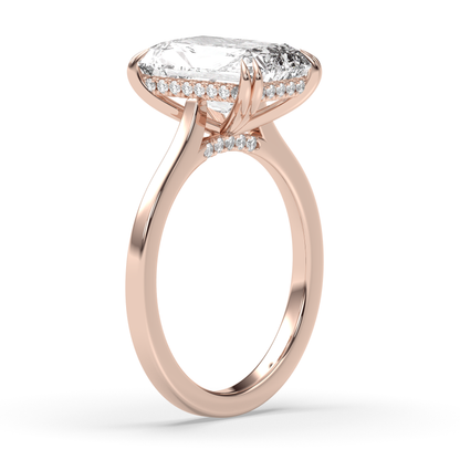 Marquise Shaped Three Stone Lab Grown Diamond Engagement Ring