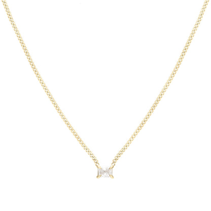 0.2 CT Radiant Shaped Solitaire Lab Grown Diamond Necklace