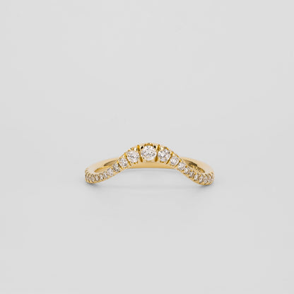 0.20 TCW Round Stones Curved Lab Grown Diamond Wedding Band