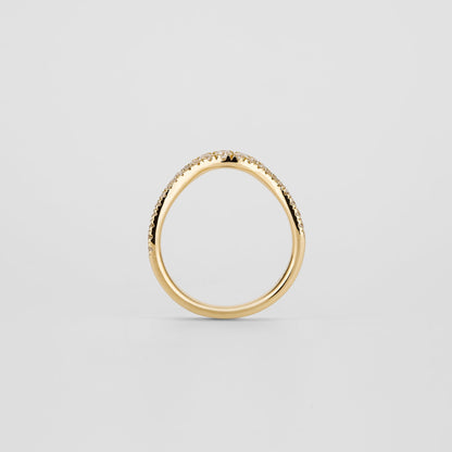 0.20 TCW Round Stones Curved Lab Grown Diamond Wedding Band