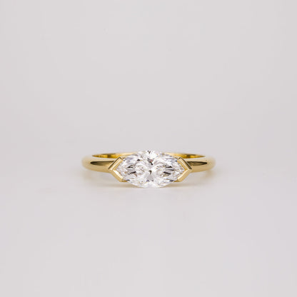 1.07 CT Marquise East-West Solitaire Lab Grown Diamond Engagement Ring