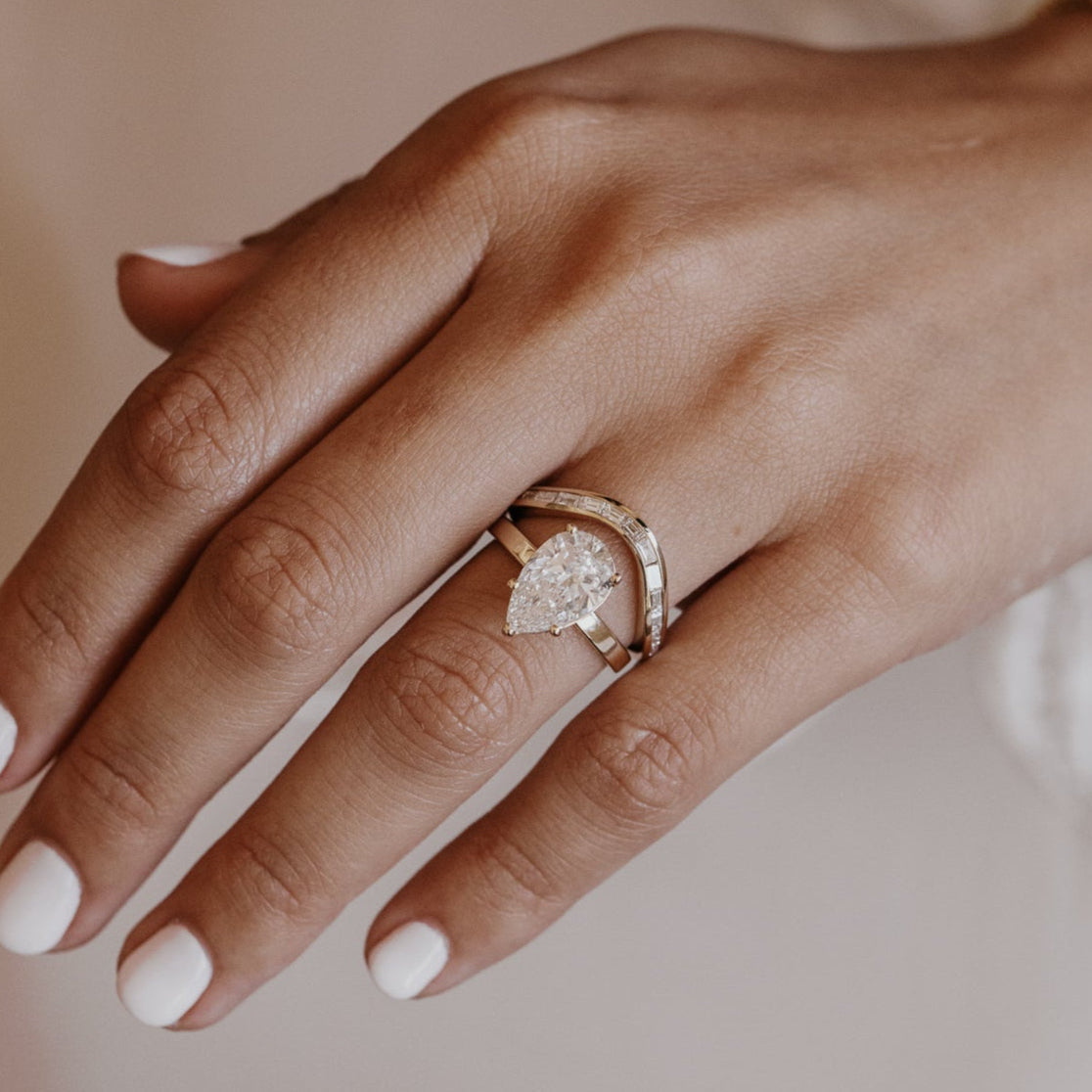 0.25 TCW Round Shaped Half Eternity Lab Grown Diamond Wedding Band