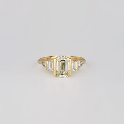 2.01 CT Emerald Cut Cluster Lab Grown Diamond Engagement Ring