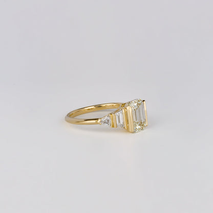 2.01 CT Emerald Cut Cluster Lab Grown Diamond Engagement Ring