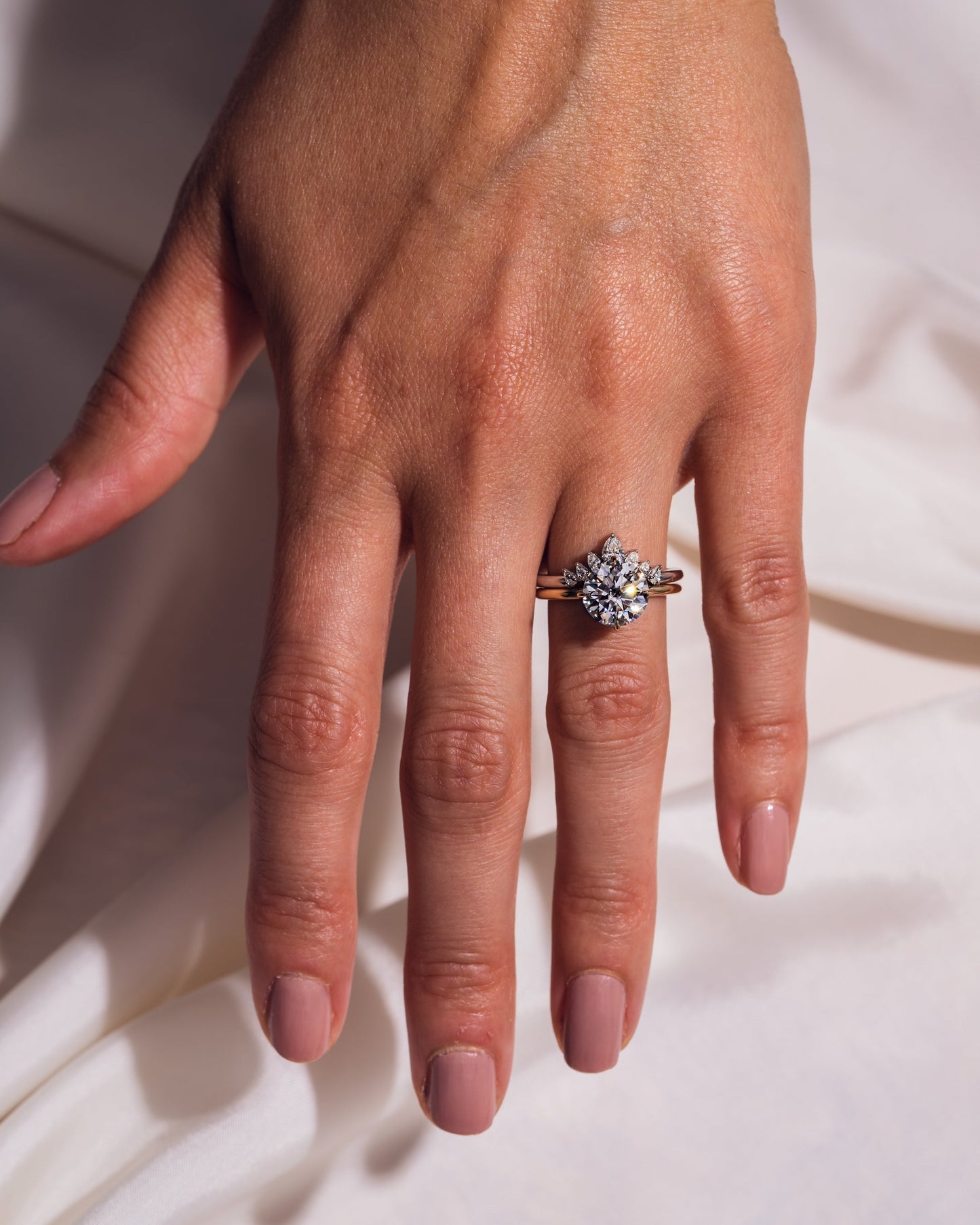 0.34 CT Pear Stones Curved Style Lab Grown Diamond Wedding Band