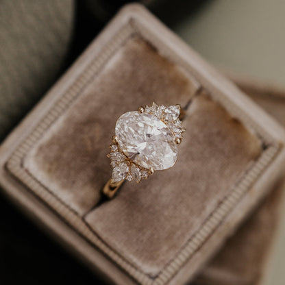 Marquise Shaped Three Stone Lab Grown Diamond Engagement Ring