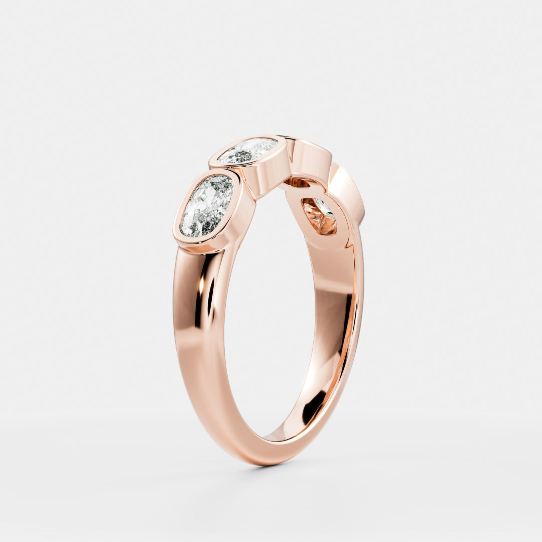 0.25 TCW Round Shaped Half Eternity Lab Grown Diamond Wedding Band