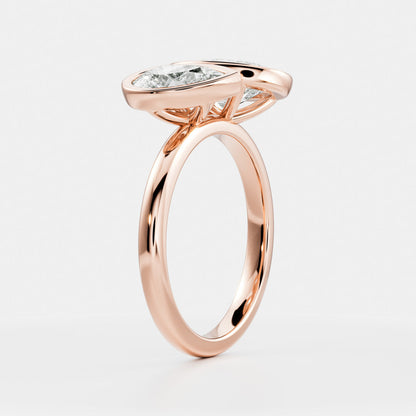 Marquise Cut Cluster Styled Lab Grown Diamond Engagement Ring