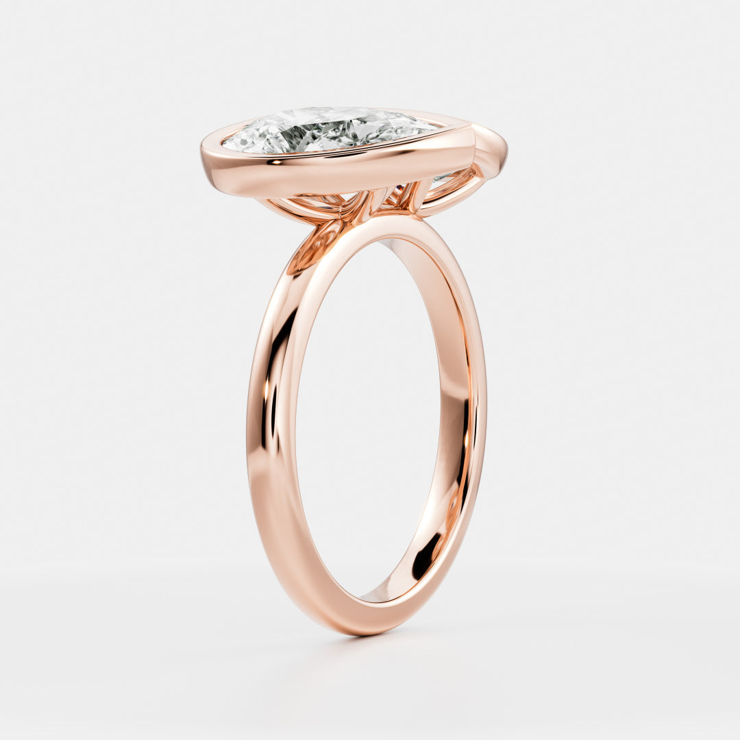 Marquise Cut Cluster Styled Lab Grown Diamond Engagement Ring