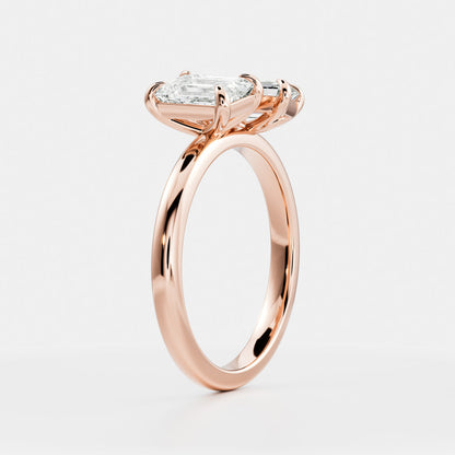 Marquise Cut Cluster Styled Lab Grown Diamond Engagement Ring