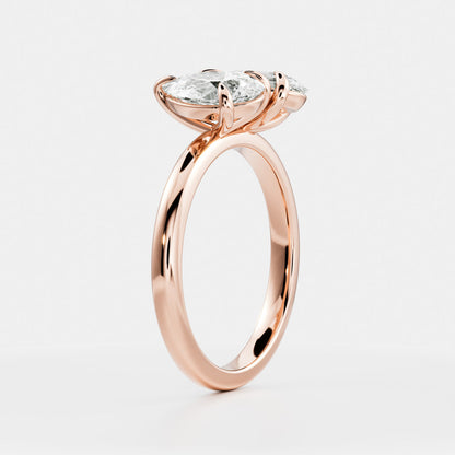 Marquise Cut Cluster Styled Lab Grown Diamond Engagement Ring