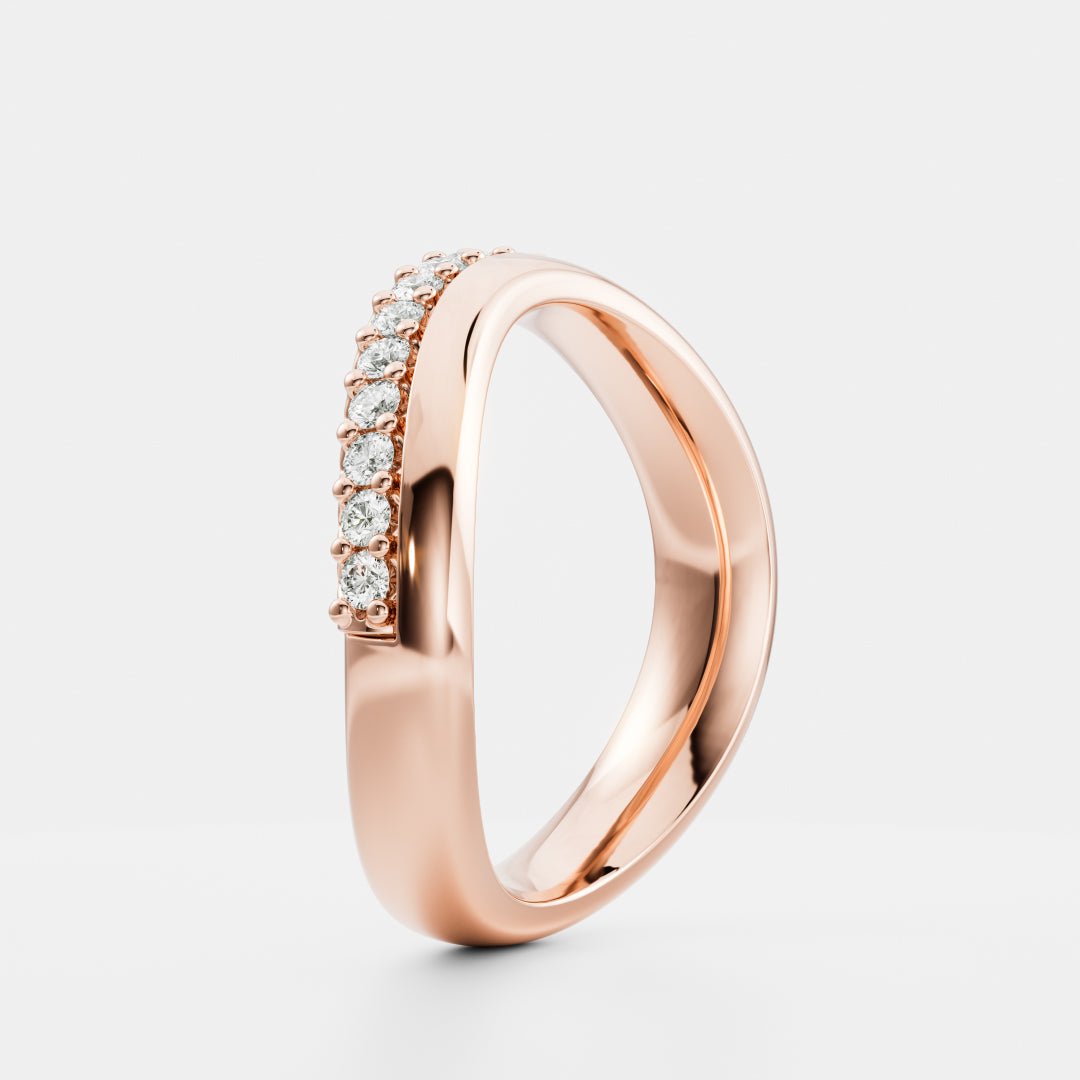 0.25 TCW Round Shaped Half Eternity Lab Grown Diamond Wedding Band