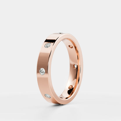 0.25 TCW Round Shaped Half Eternity Lab Grown Diamond Wedding Band