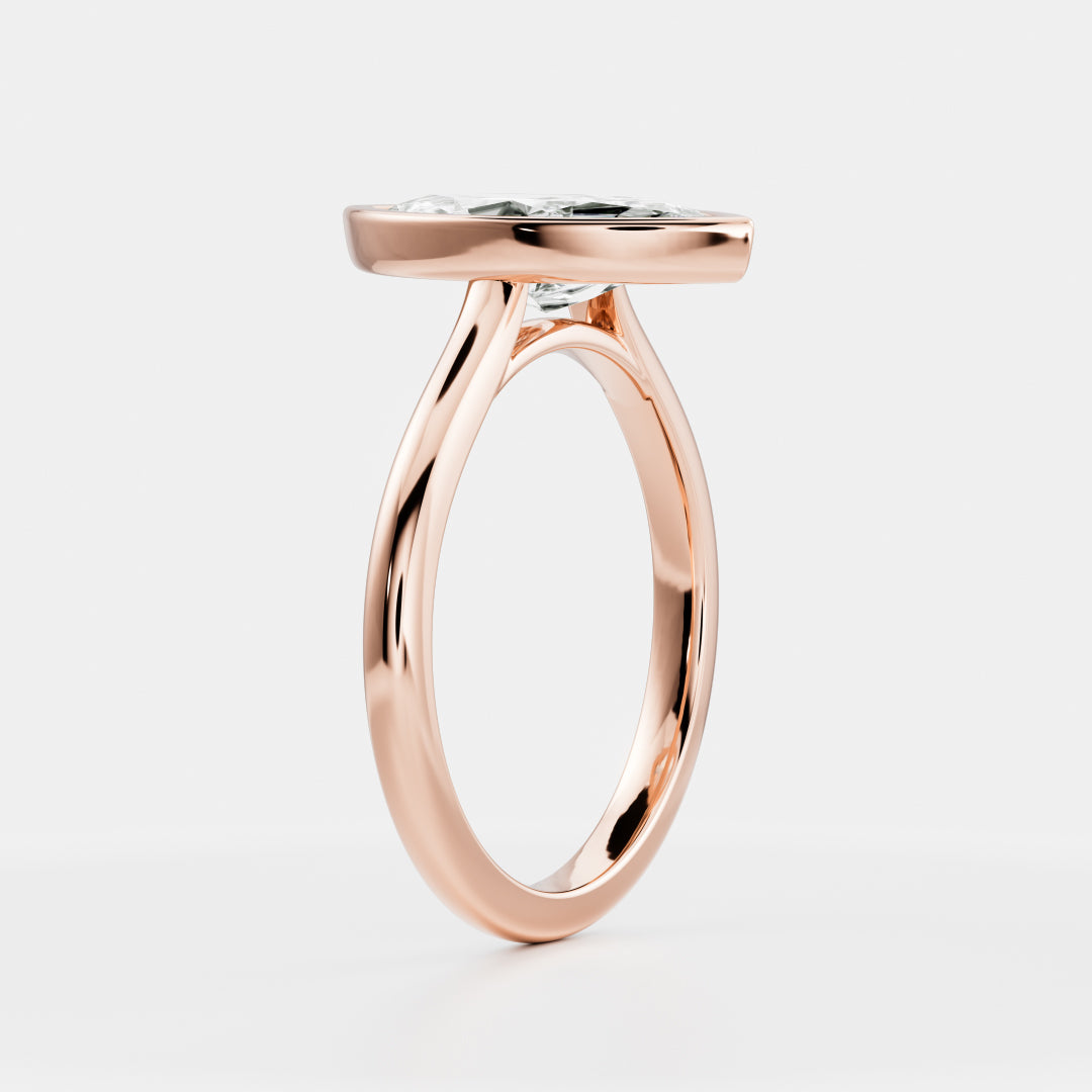 Marquise Cut Cluster Styled Lab Grown Diamond Engagement Ring