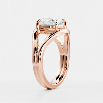 Marquise Cut Cluster Styled Lab Grown Diamond Engagement Ring