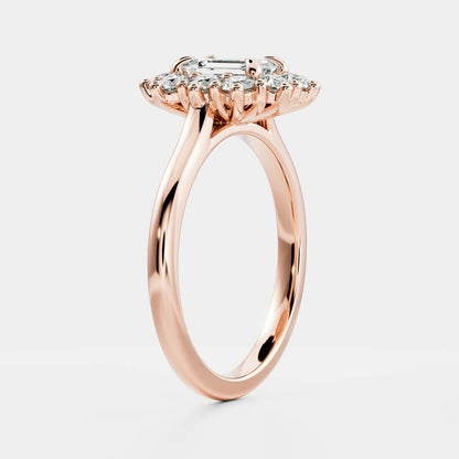 Marquise Cut Cluster Styled Lab Grown Diamond Engagement Ring