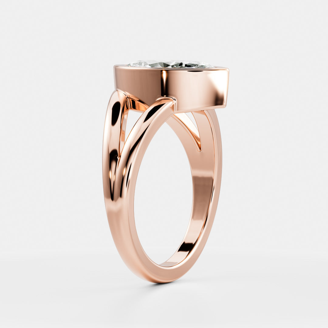 Marquise Cut Cluster Styled Lab Grown Diamond Engagement Ring