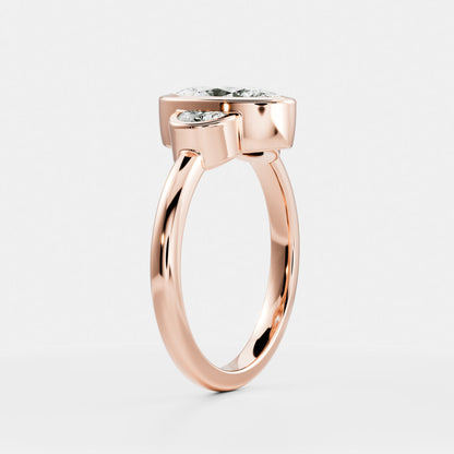 Marquise Cut Cluster Styled Lab Grown Diamond Engagement Ring