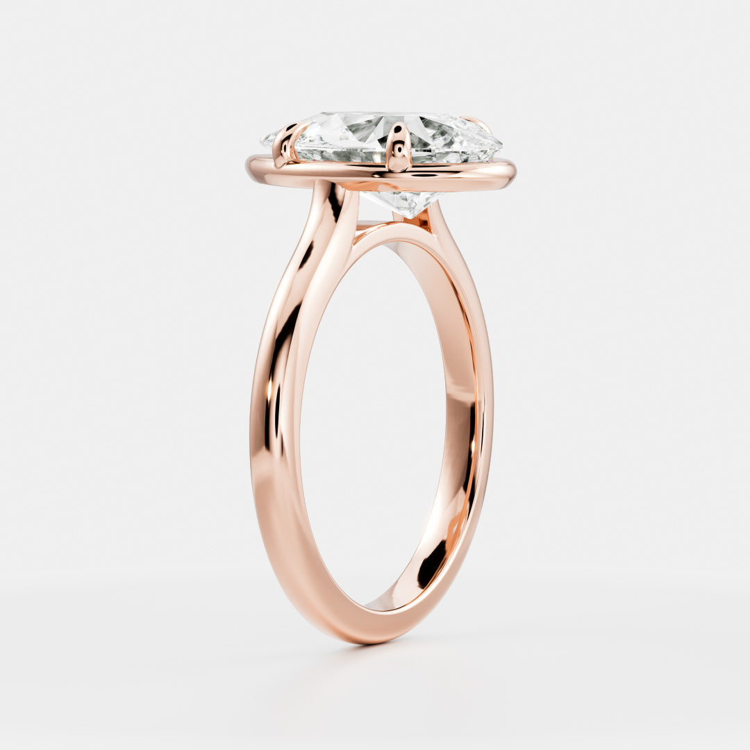 Marquise Cut Cluster Styled Lab Grown Diamond Engagement Ring