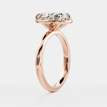 Marquise Cut Cluster Styled Lab Grown Diamond Engagement Ring