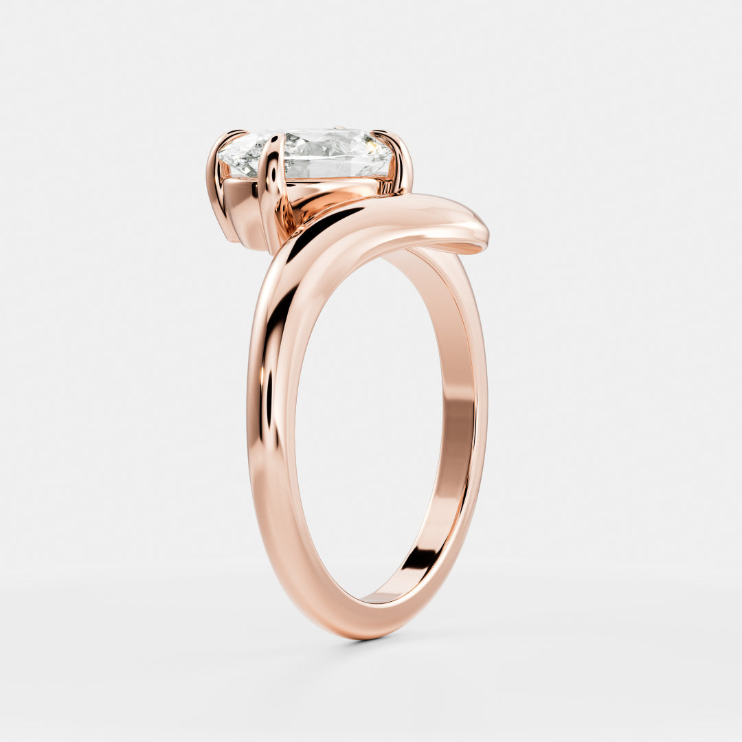 Marquise Cut Cluster Styled Lab Grown Diamond Engagement Ring