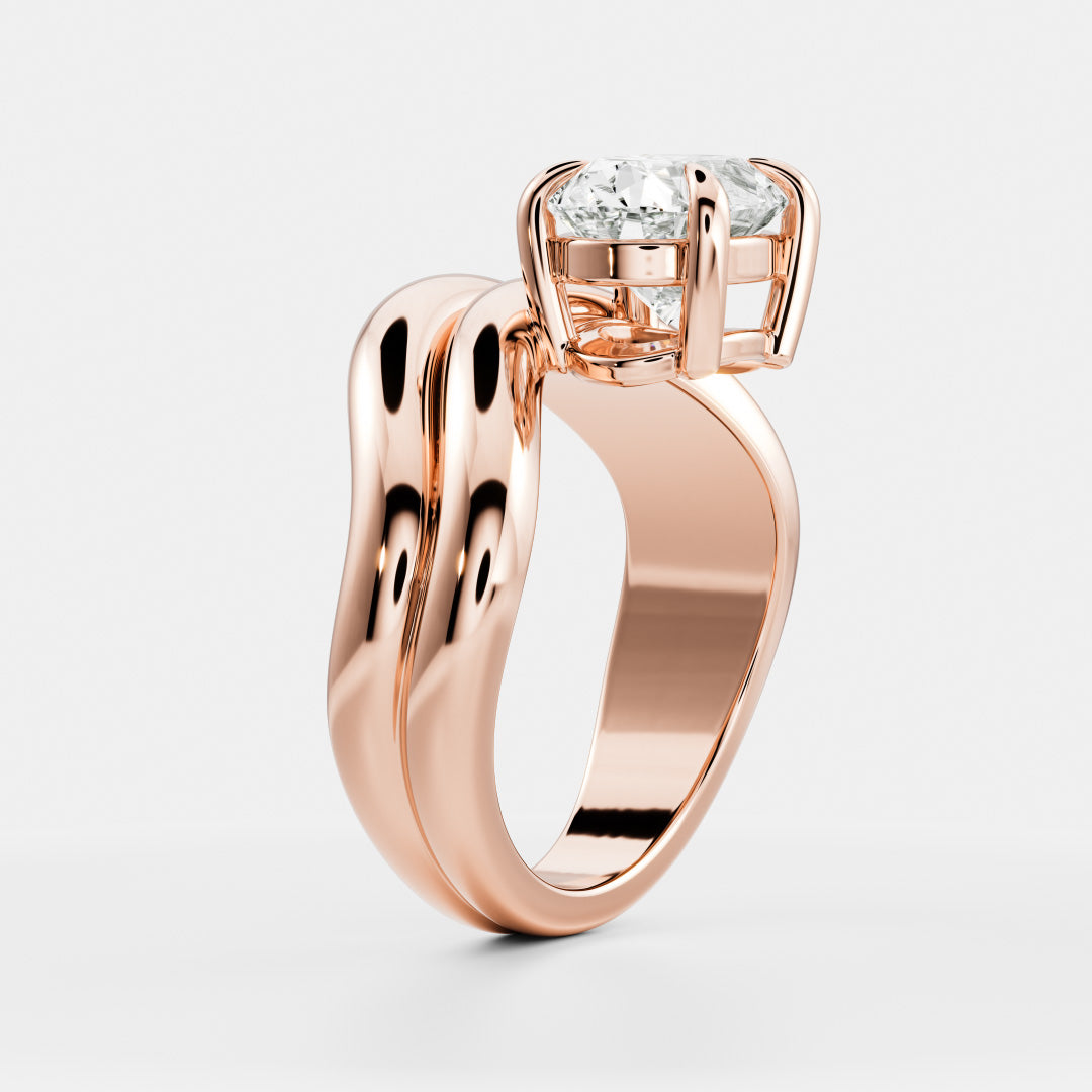 Marquise Cut Cluster Styled Lab Grown Diamond Engagement Ring