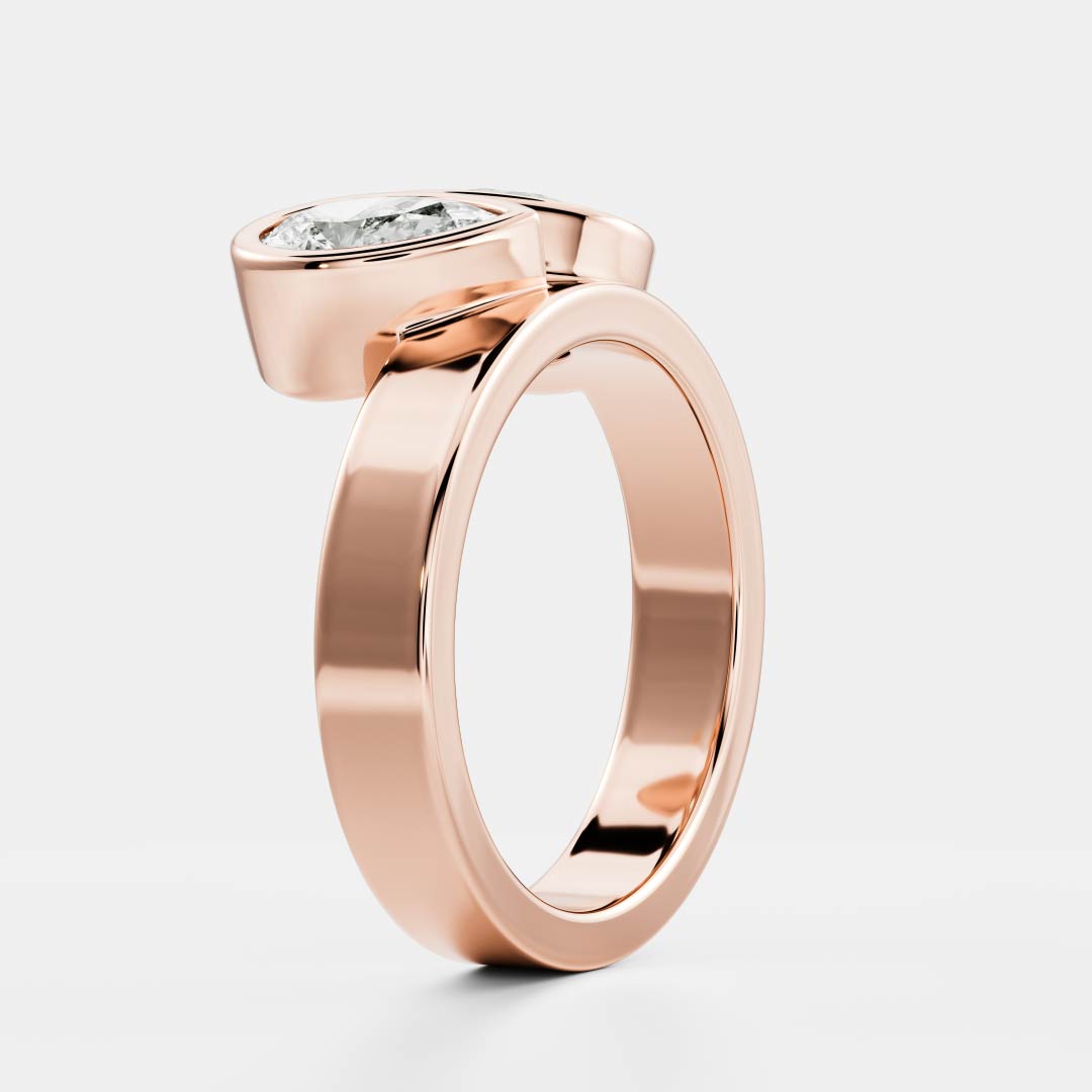 Marquise Cut Cluster Styled Lab Grown Diamond Engagement Ring