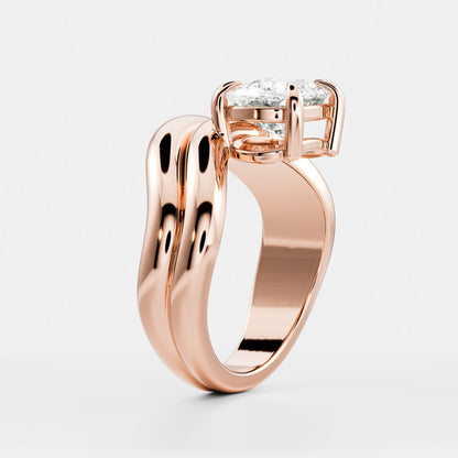 Marquise Cut Cluster Styled Lab Grown Diamond Engagement Ring