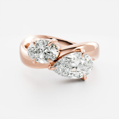 Marquise Cut Cluster Styled Lab Grown Diamond Engagement Ring