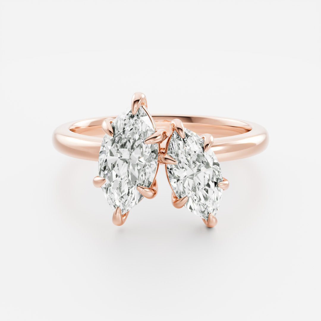 Marquise Cut Cluster Styled Lab Grown Diamond Engagement Ring