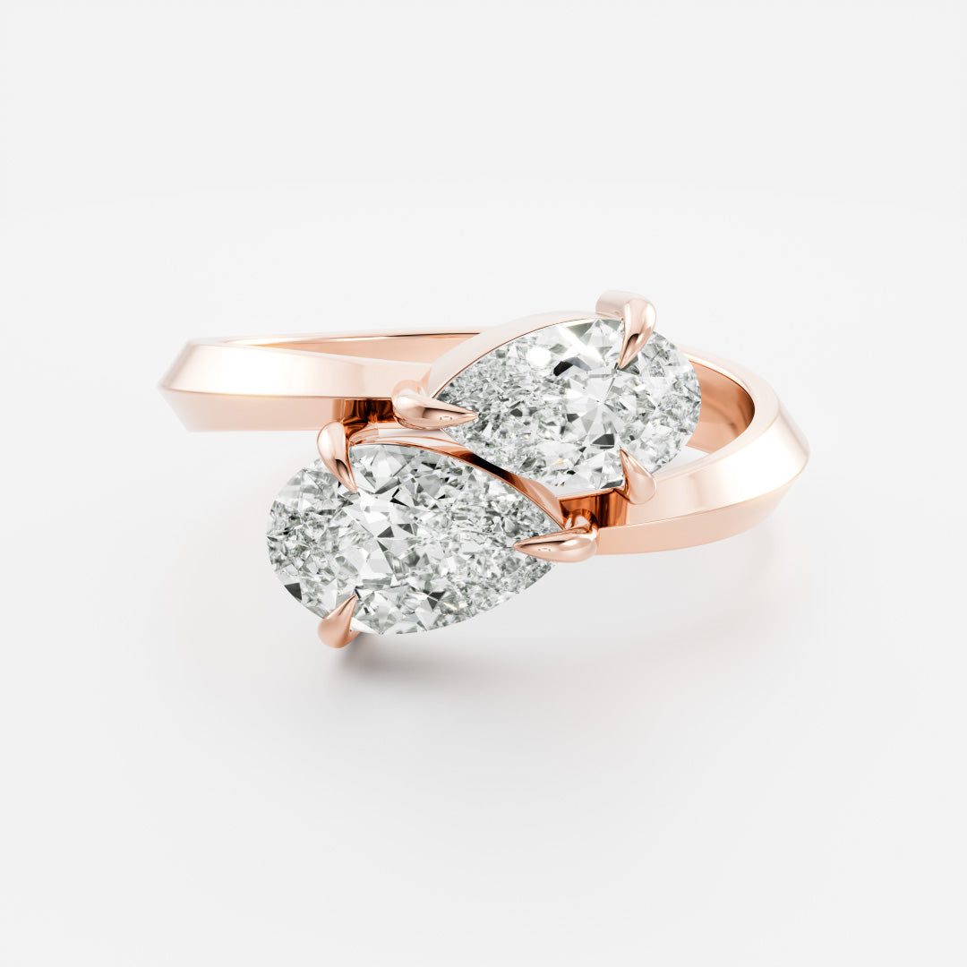 Marquise Cut Cluster Styled Lab Grown Diamond Engagement Ring