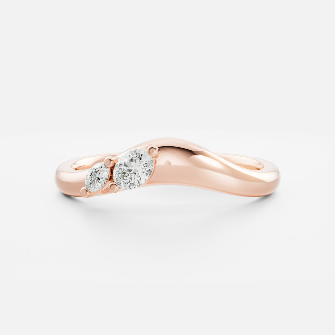 0.25 TCW Round Shaped Half Eternity Lab Grown Diamond Wedding Band