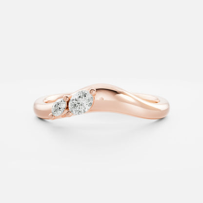 0.25 TCW Round Shaped Half Eternity Lab Grown Diamond Wedding Band