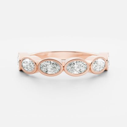 0.25 TCW Round Shaped Half Eternity Lab Grown Diamond Wedding Band