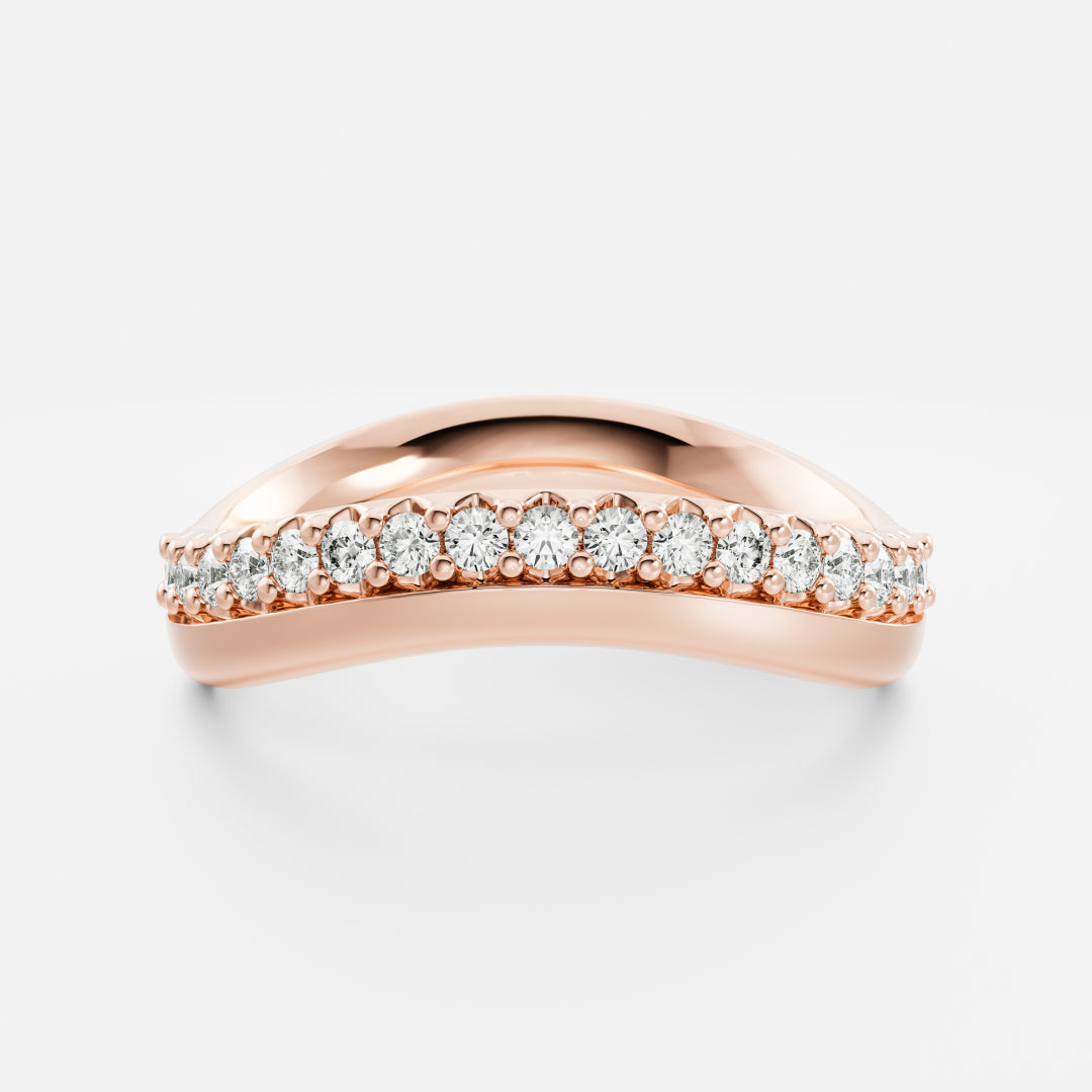 0.25 TCW Round Shaped Half Eternity Lab Grown Diamond Wedding Band