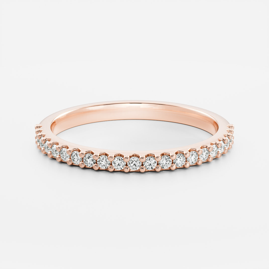 0.25 TCW Round Shaped Half Eternity Lab Grown Diamond Wedding Band